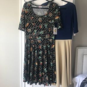 Lot of 2 XL Lularoe Nicole dress NWT